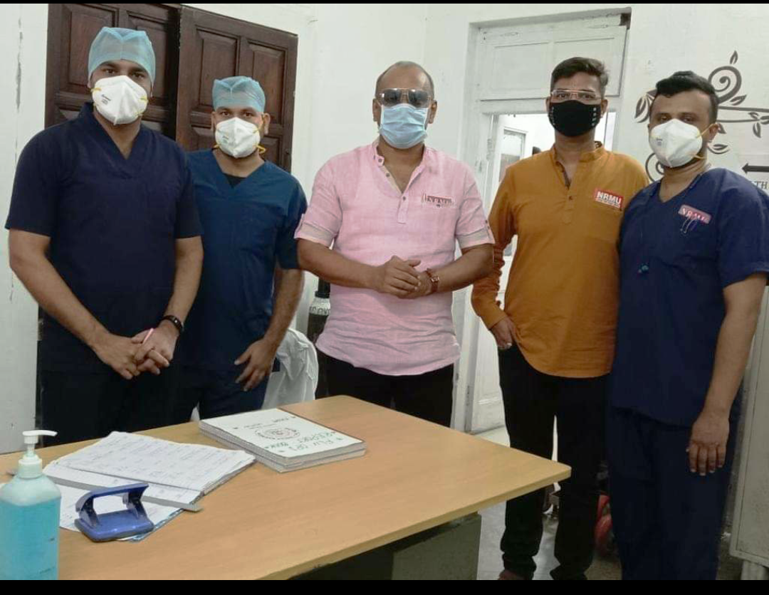 GS NRMU (CR/KR) VISIT TO BHARATRATNA DR. BABASAHEB AMBEDKAR MEMORIAL RAILWAY HOSPITAL, BYCULLA ON 21.06.2021