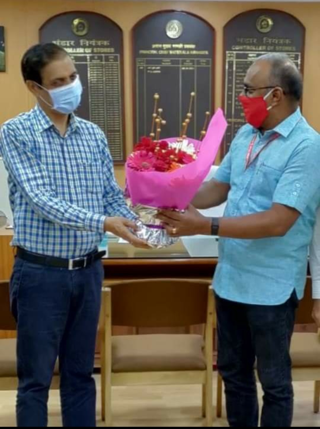 NEWLY APPOINTED C.RLY., PCMM WAS WELCOMED BY GS NRMU (CR/KR) COM. VENU P. NAIR ON 11.08.2021