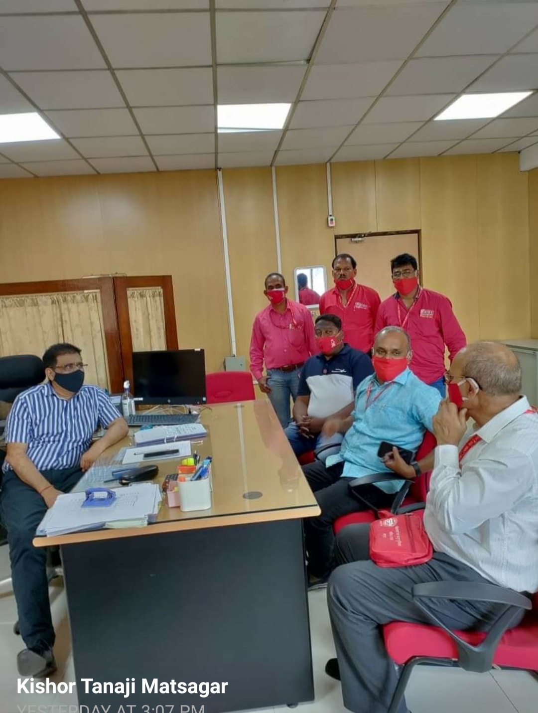 NRMU (CR/KR) DELEGATION LEAD BY GS COM. VENU P NAIR MET C.RLY., PCC SHRI R. KHANDELWAL ON 11.08.2021