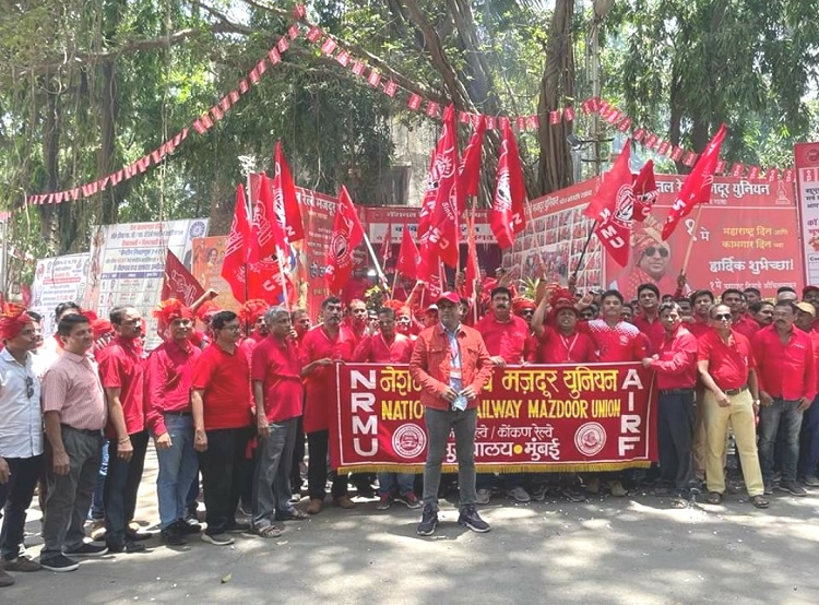 AGM OF NRMU'S PAREL WORKSHOP BRANCH WAS HELD ON 01/05/2022 AND WORKERS DAY ALSO CELEBRATED BY NRMU AT CANTEEN HALL, PAREL