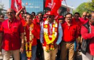 GRAND WELCOME TO GS COM. VENU P. NAIR AND A GRAND PROCESSION IN WARDHA BEFORE WCM OF NRMU (CR/KR) ON 03.11.2022