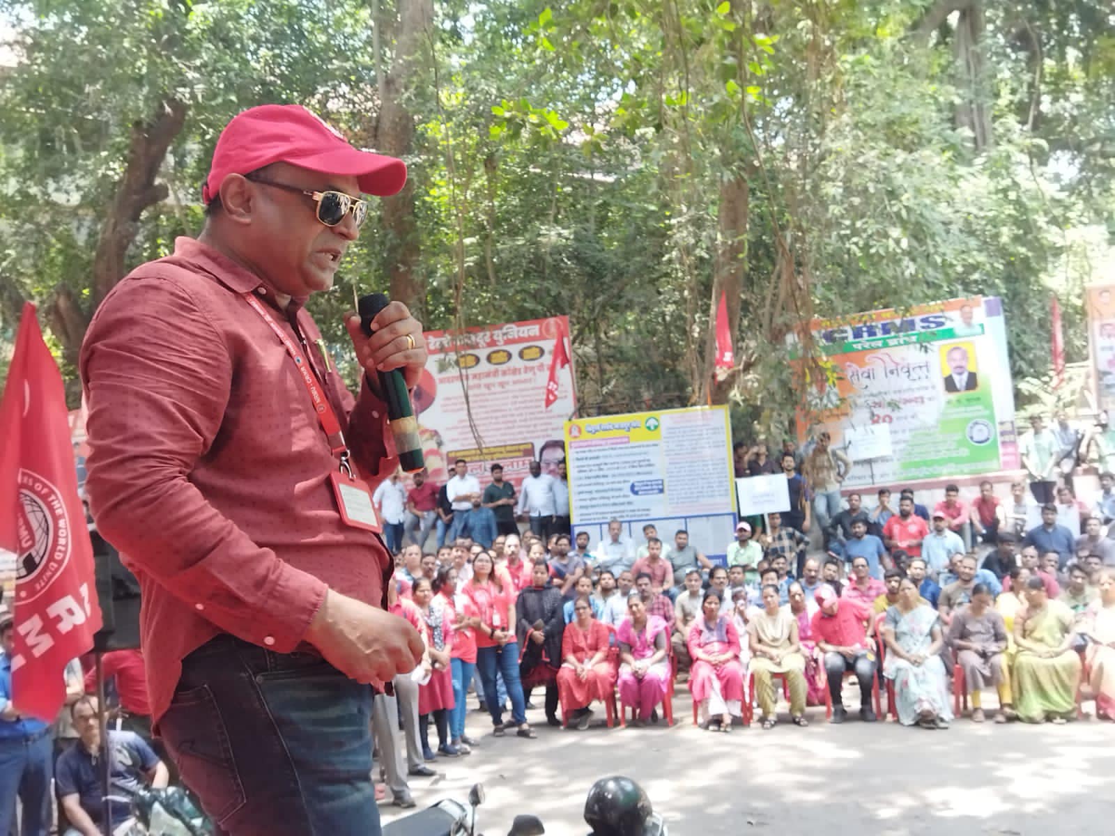 PROTEST MEETING HELD BY NRMU (CR/KR) IN FRONT OF PAREL WORKSHOP ON 10.05.2023